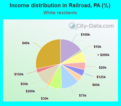 Income distribution in Railroad, PA (%)