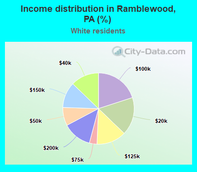 Income distribution in Ramblewood, PA (%)