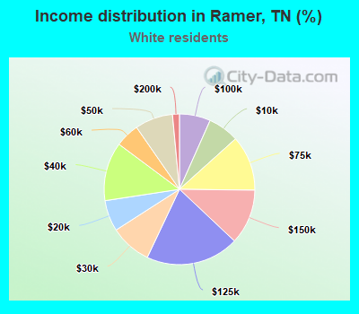 Income distribution in Ramer, TN (%)