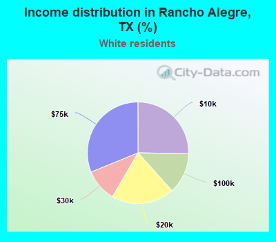 Income distribution in Rancho Alegre, TX (%)