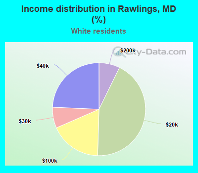 Income distribution in Rawlings, MD (%)