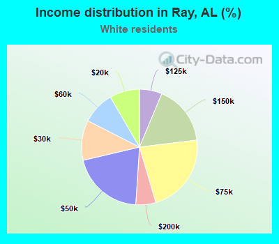 Income distribution in Ray, AL (%)
