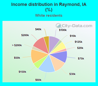 Income distribution in Raymond, IA (%)