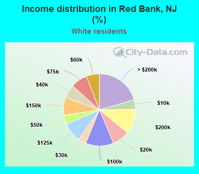 Income distribution in Red Bank, NJ (%)