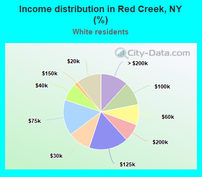Income distribution in Red Creek, NY (%)