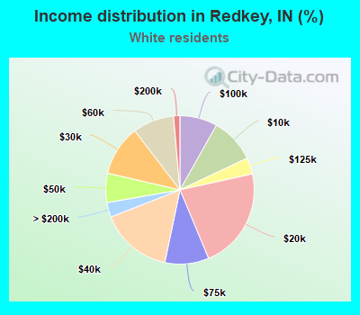 Income distribution in Redkey, IN (%)