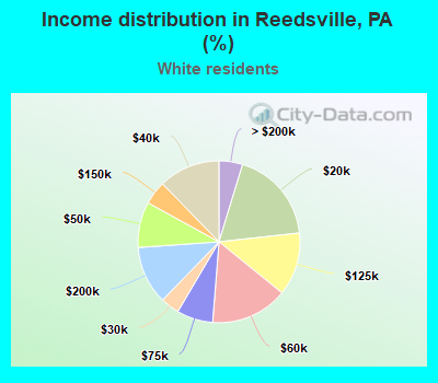 Income distribution in Reedsville, PA (%)