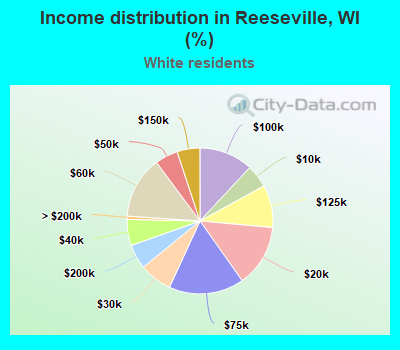Income distribution in Reeseville, WI (%)