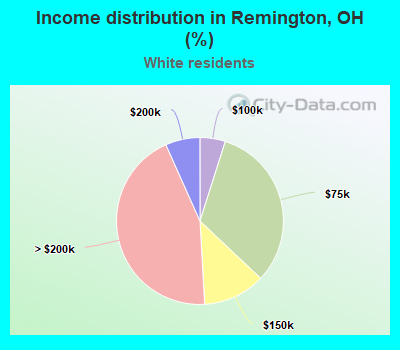 Income distribution in Remington, OH (%)
