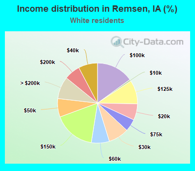 Income distribution in Remsen, IA (%)