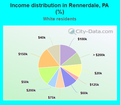 Income distribution in Rennerdale, PA (%)