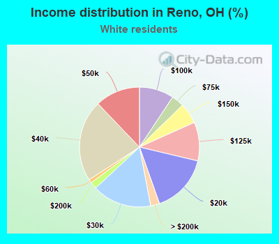 Income distribution in Reno, OH (%)