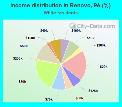 Income distribution in Renovo, PA (%)