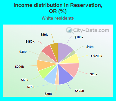Income distribution in Reservation, OR (%)