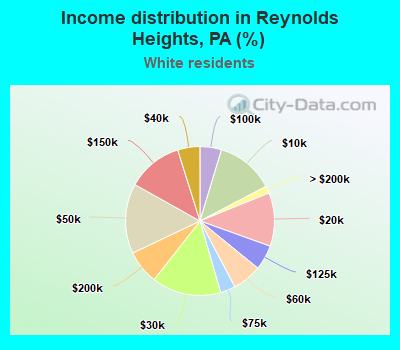 Income distribution in Reynolds Heights, PA (%)