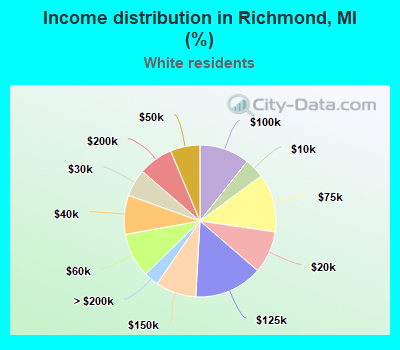 Income distribution in Richmond, MI (%)