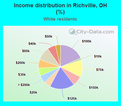 Income distribution in Richville, OH (%)