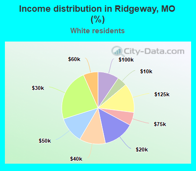 Income distribution in Ridgeway, MO (%)