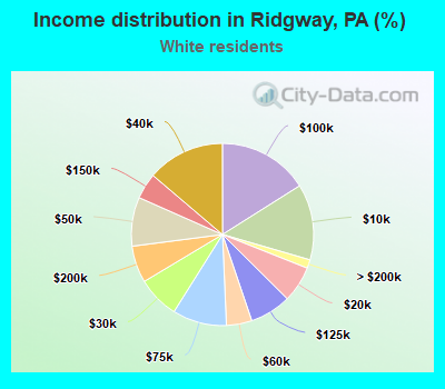 Income distribution in Ridgway, PA (%)