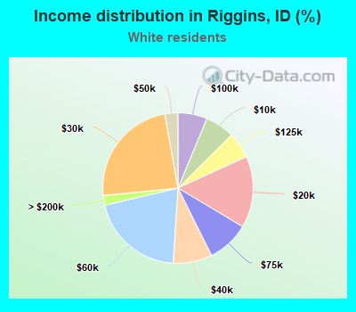 Income distribution in Riggins, ID (%)