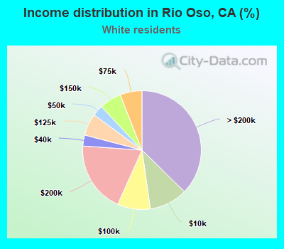 Income distribution in Rio Oso, CA (%)