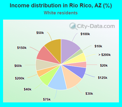 Income distribution in Rio Rico, AZ (%)