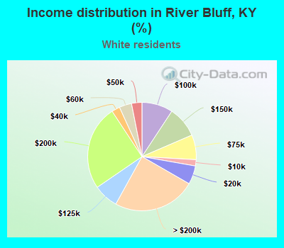 Income distribution in River Bluff, KY (%)