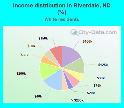 Income distribution in Riverdale, ND (%)