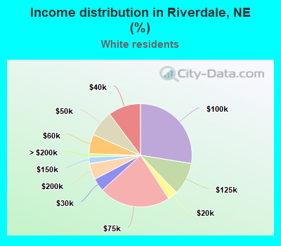 Income distribution in Riverdale, NE (%)