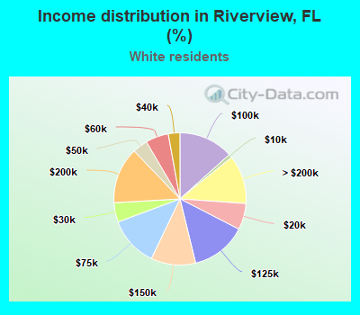 Income distribution in Riverview, FL (%)