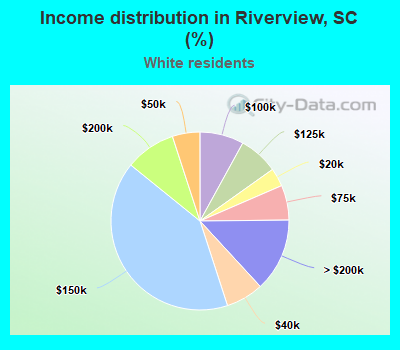 Income distribution in Riverview, SC (%)