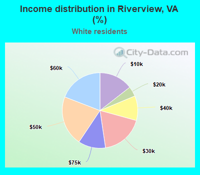 Income distribution in Riverview, VA (%)