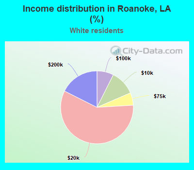 Income distribution in Roanoke, LA (%)