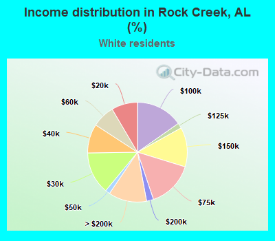 Income distribution in Rock Creek, AL (%)