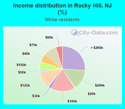 Income distribution in Rocky Hill, NJ (%)