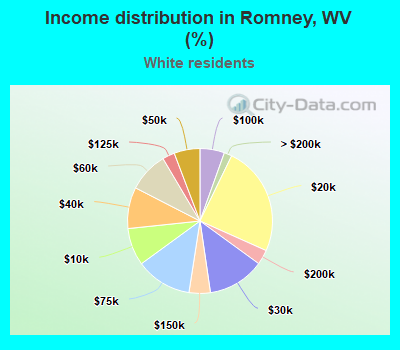 Income distribution in Romney, WV (%)