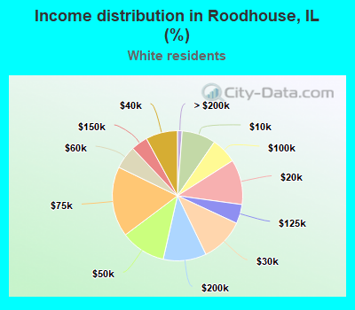 Income distribution in Roodhouse, IL (%)