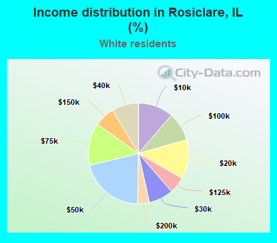 Income distribution in Rosiclare, IL (%)
