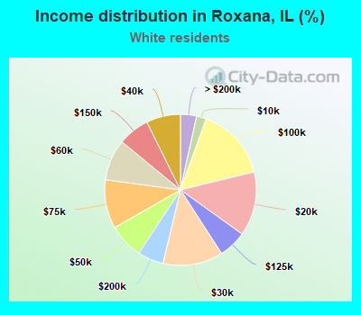 Income distribution in Roxana, IL (%)