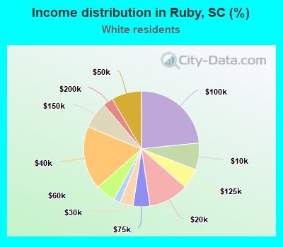 Income distribution in Ruby, SC (%)