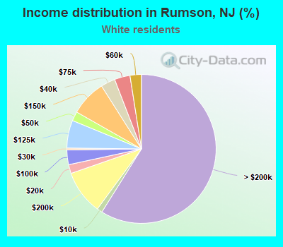 Income distribution in Rumson, NJ (%)