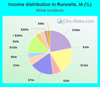 Income distribution in Runnells, IA (%)