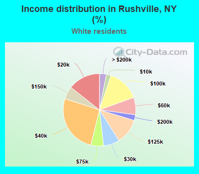 Income distribution in Rushville, NY (%)
