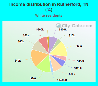 Income distribution in Rutherford, TN (%)
