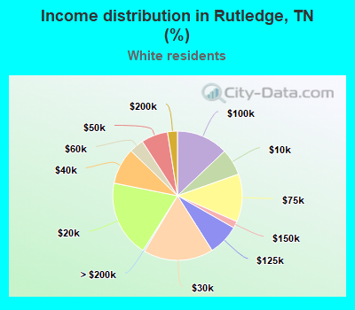 Income distribution in Rutledge, TN (%)