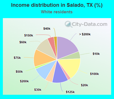 Income distribution in Salado, TX (%)