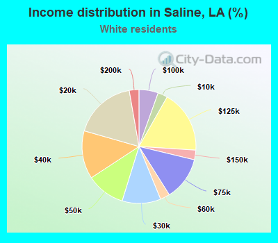 Income distribution in Saline, LA (%)