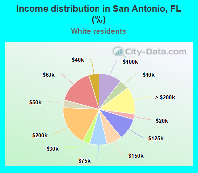 Income distribution in San Antonio, FL (%)