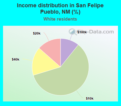 Income distribution in San Felipe Pueblo, NM (%)