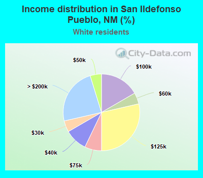 Income distribution in San Ildefonso Pueblo, NM (%)